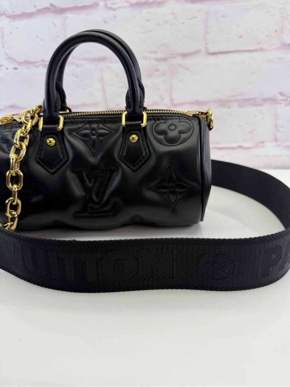 Louis Vuitton Calfskin Bubblegram Papillon BB Black